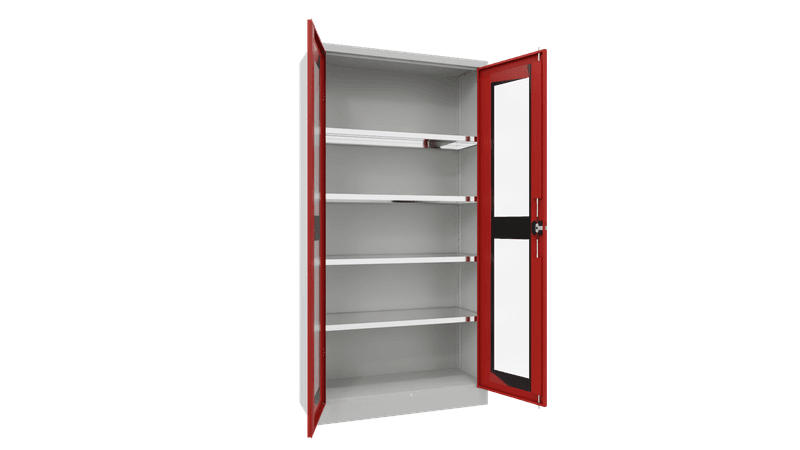 PAVOY Flügeltürschrank | mit Sichtfenstertüren | 195 x 100 x 40 | große Farbauswahl