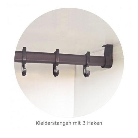 Kleiderstange mit 3 Haken für Spind