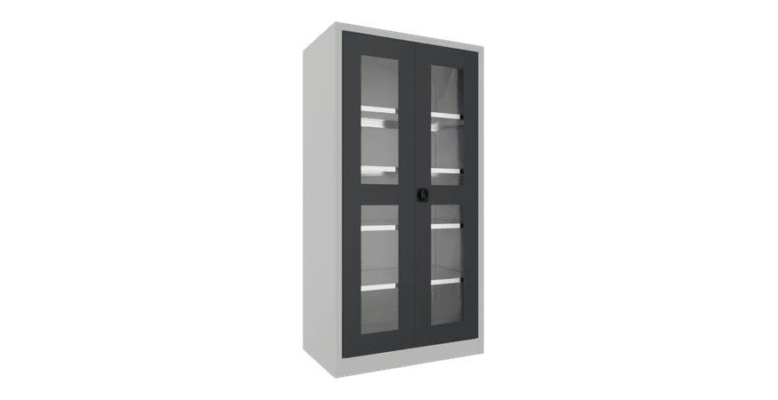PAVOY Flügeltürschrank | mit Sichtfenstertüren | 195 x 100 x 60 | große Farbauswahl