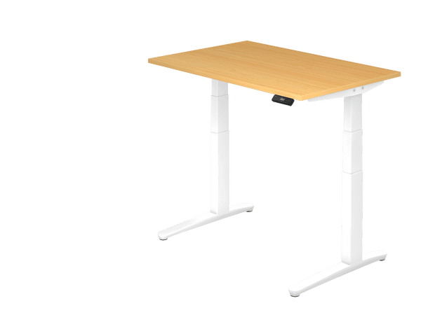 elektrisch höhenverstellbarer Tisch buche weiß