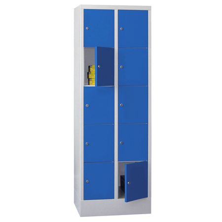PAVOY Schließfachschrank mit Vollblechtüren | 10 Abteile je 30 cm breit | 185 x 60 x 50 | GROßE FARBAUSWAHL