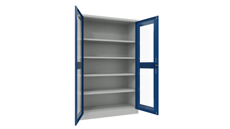 PAVOY Flügeltürschrank | mit Sichtfenstertüren | 195 x 120 x 40 | große Farbauswahl