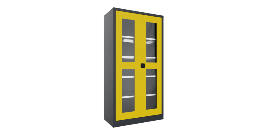 PAVOY Flügeltürschrank | mit Sichtfenstertüren | 195 x 100 x 50 | große Farbauswahl