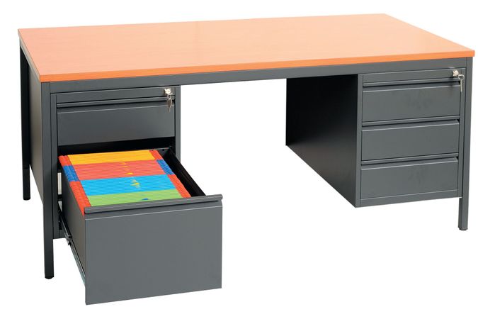 Schreibtisch Schubladen Schubfächer abschließbar