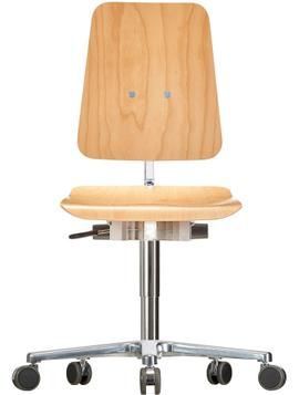 Arbeitsstuhl aus Holz für Industrie und Werkstätten - mit XL-Sitz und XL-Lehne