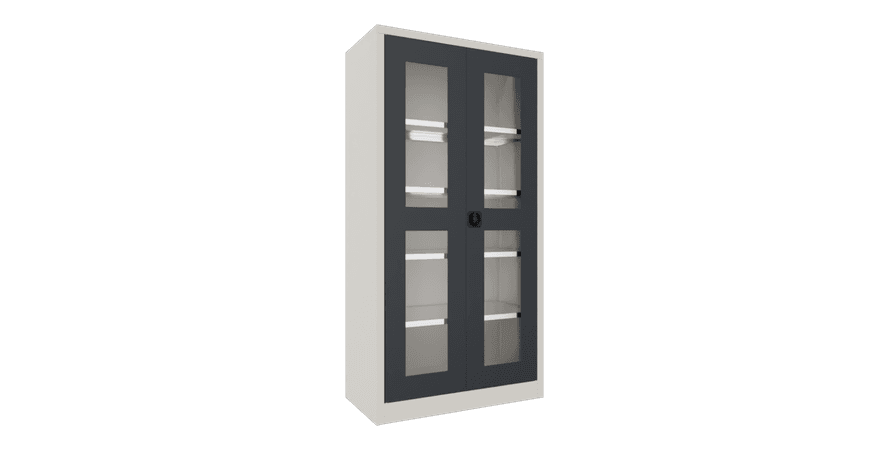 PAVOY Flügeltürschrank | mit Sichtfenstertüren | 195 x 100 x 50 | große Farbauswahl