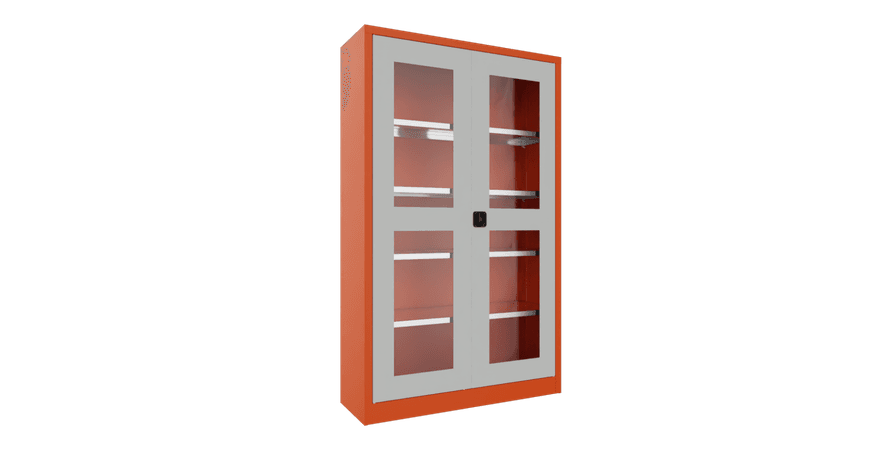 PAVOY Flügeltürschrank | mit Sichtfenstertüren | 195 x 120 x 40 | große Farbauswahl