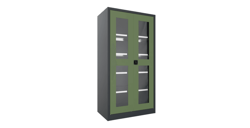 PAVOY Flügeltürschrank | mit Sichtfenstertüren | 195 x 100 x 60 | große Farbauswahl