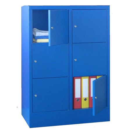 PAVOY Schließfachschrank mit Vollblechtüren | 6 Abteile je 40 cm breit | 118