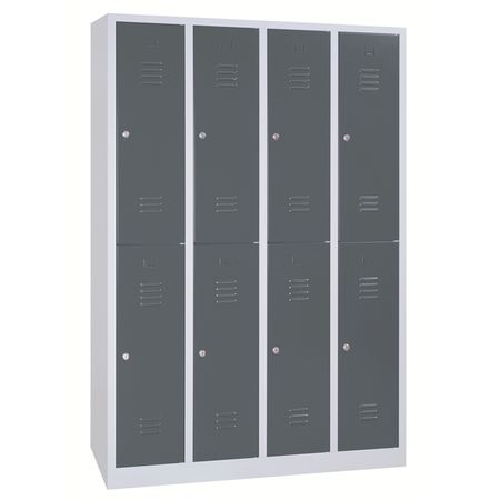 Spind mit 4x2 Abteilen 195x117x50 GRAU/ANTHRAZIT