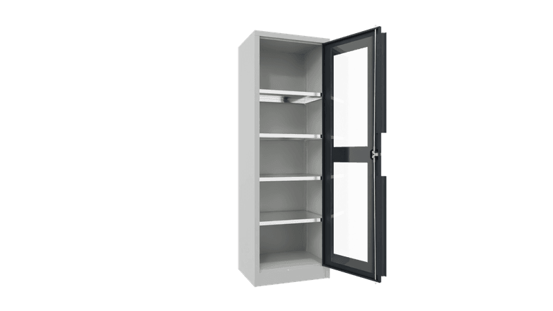 PAVOY Flügeltürschrank | mit Sichtfenstertüren | 195 x 64 x 40 | große Farbauswahl