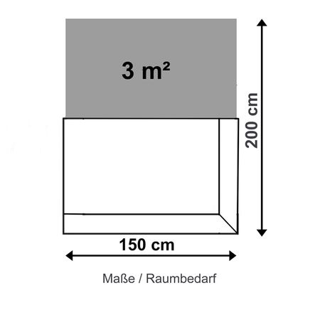 Empfangstheke Satinglas Masse und Raumbedarf