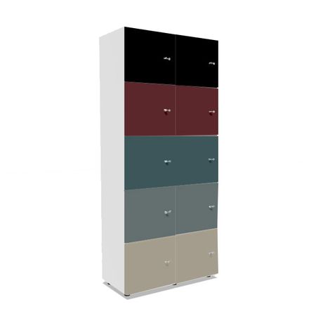 Schließfachschrank aus Holz 2x5 Abteile | 188x80x44 | diverse Farben
