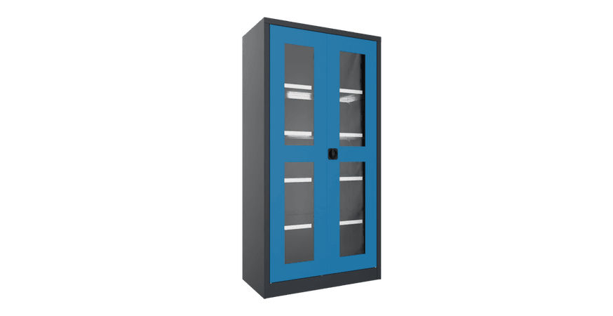 PAVOY Flügeltürschrank | mit Sichtfenstertüren | 195 x 100 x 50 | große Farbauswahl