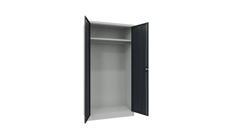 PAVOY Flügeltürschrank | Garderobenschrank mit Hutboden und Kleiderstange | 195 x 100 x 50 | große Farbauswahl