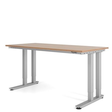 Hammerbacher VHD4180 8 Schreibtisch | Sitz-Stehtisch Schwerlast| doppeltem T-Fuß-Gestell-Nussbaum
