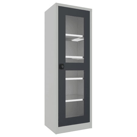 PAVOY Flügeltürschrank | mit Sichtfenstertüren | 195 x 64 x 40 | große Farbauswahl