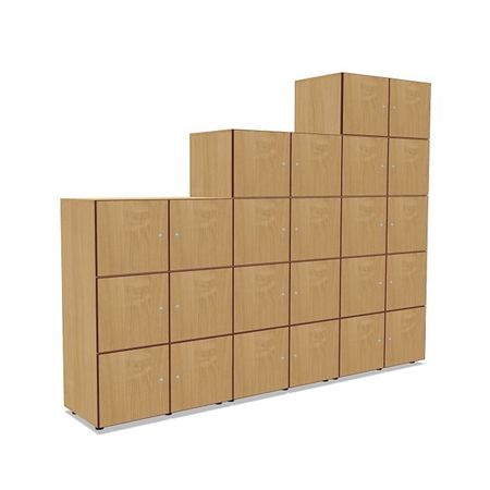 Schließfachschrank  aus Holz mit 6, 8 oder 10 Abteilen | Buche