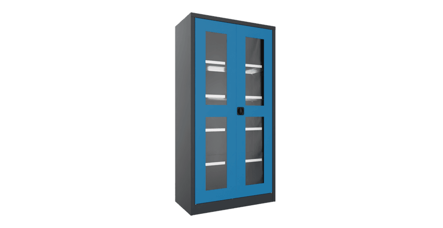 PAVOY Flügeltürschrank | mit Sichtfenstertüren | 195 x 100 x 50 | große Farbauswahl