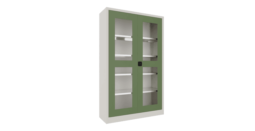 PAVOY Flügeltürschrank | mit Sichtfenstertüren | 195 x 120 x 40 | große Farbauswahl
