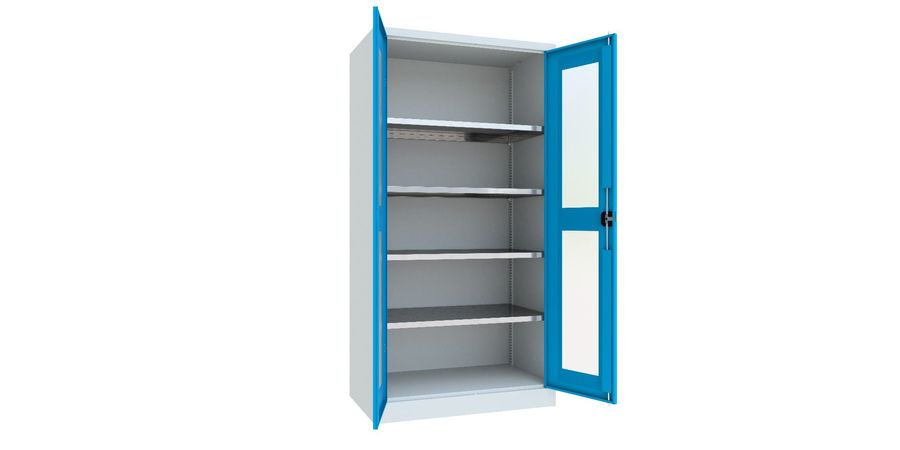 PAVOY Flügeltürschrank | mit Sichtfenstertüren | 195 x 100 x 60 | große Farbauswahl