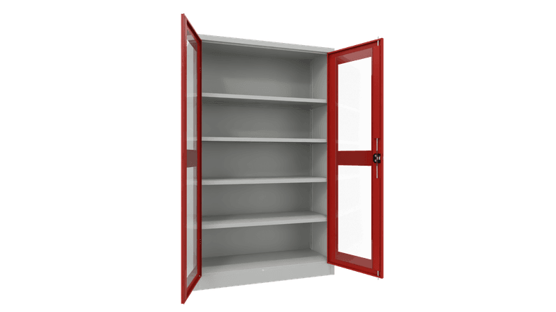 PAVOY Flügeltürschrank | mit Sichtfenstertüren | 195 x 120 x 50 | große Farbauswahl