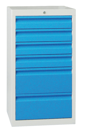 PAVOY Werkzeug-Schubladenschrank mit 6 Schüben - je 10 cm und 20 cm Blendenhöhe | 90 x 50 x 50 | große Farbauswahl
