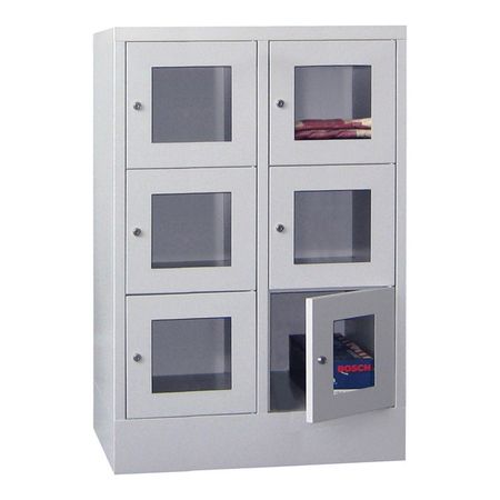 PAVOY Schließfachschrank mit Sichtfenstertüren | 6 Abteile je 40 cm breit | 118