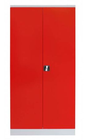 GS Aktenschrank | Stahlschrank 195x92x42 GRAU/ROT