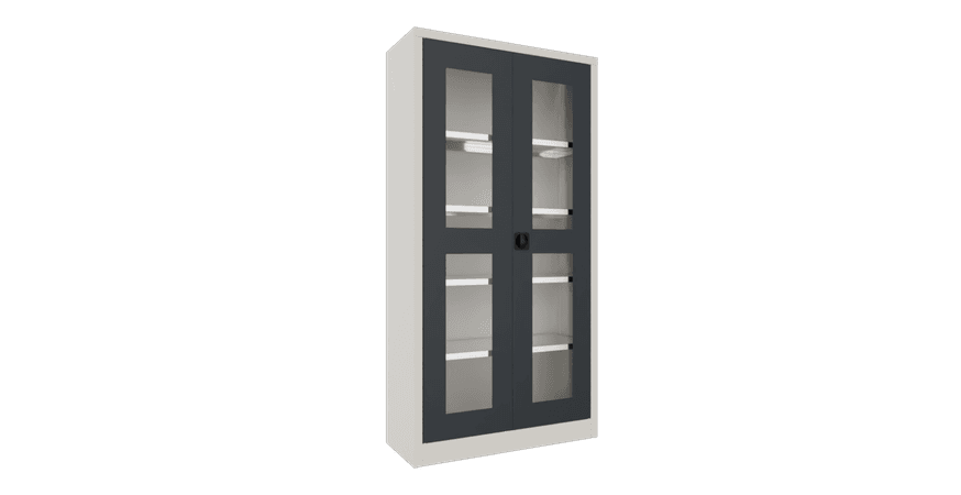 PAVOY Flügeltürschrank | mit Sichtfenstertüren | 195 x 100 x 40 | große Farbauswahl