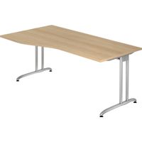 Hammerbacher VBS18 Schreibtisch | Bürotisch Freiform | C-Fußgestell, verschiedene Dekore - 180 x 80/100