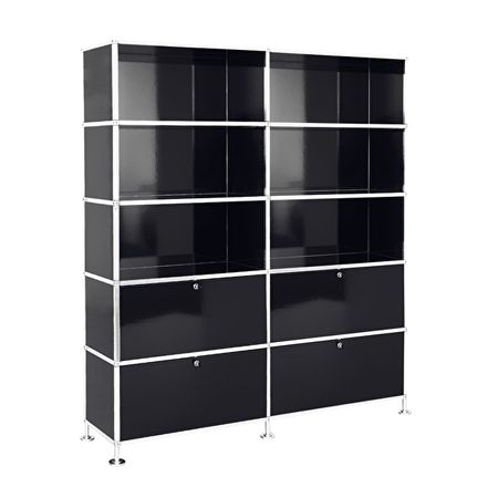 Büroregal | Aktenregal | Highboard 5 / 2 mit 4 Klapptüren
