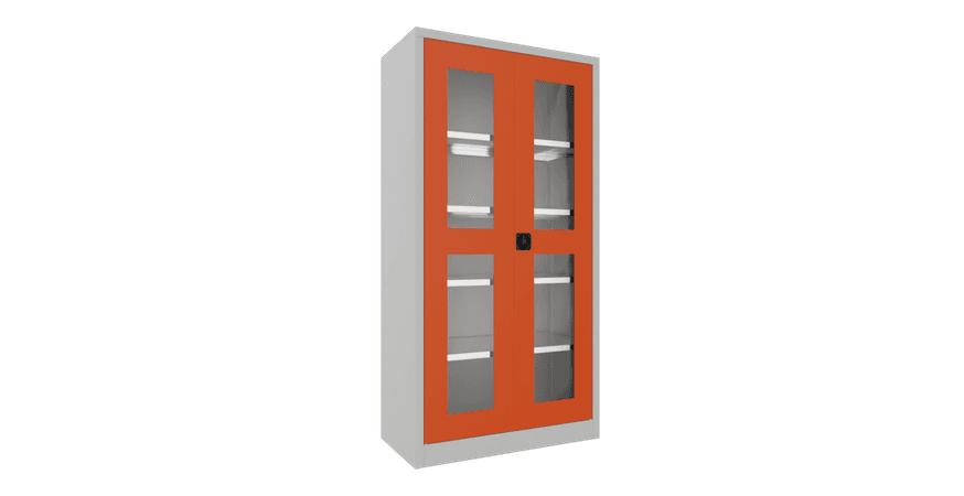 PAVOY Flügeltürschrank | mit Sichtfenstertüren | 195 x 100 x 50 | große Farbauswahl