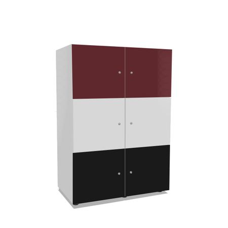 Holzschrank Postverteilschrank Kommode Sideboard Schließfachschrank 6 Abteile weiß schwarz
