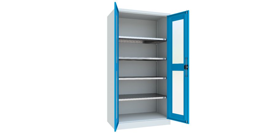 PAVOY Flügeltürschrank | mit Sichtfenstertüren | 195 x 100 x 60 | große Farbauswahl