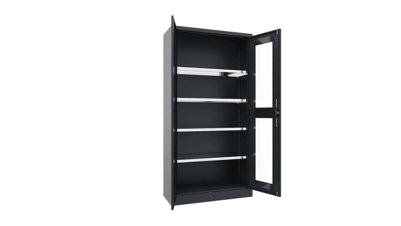 PAVOY Flügeltürschrank | mit Sichtfenstertüren | 195 x 100 x 40 | große Farbauswahl