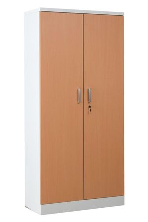 Aktenschrank | Stahlschrank mit Dekortüren 195x92x42 WEIß/BUCHE