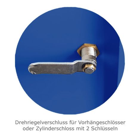 Spind mit 2x2 Abteilen 195x60x50 GRAU/BLAU