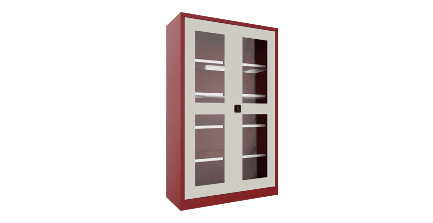 PAVOY Flügeltürschrank | mit Sichtfenstertüren | 195 x 120 x 50 | große Farbauswahl