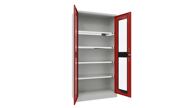 PAVOY Flügeltürschrank | mit Sichtfenstertüren | 195 x 100 x 40 | große Farbauswahl