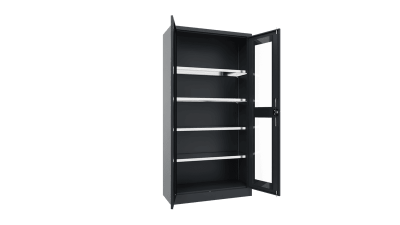 PAVOY Flügeltürschrank | mit Sichtfenstertüren | 195 x 100 x 40 | große Farbauswahl