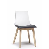 Loungechair | Esszimmerstuhl | transparent mit integriertem Polster grau