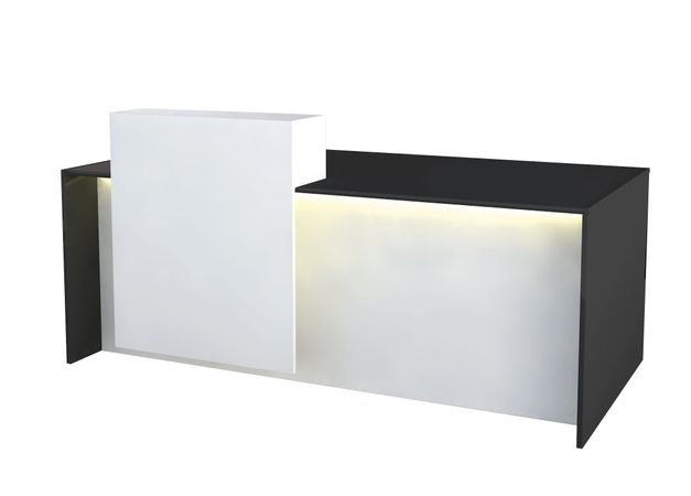 Beratungstheke | Schreibtisch mit LED-Beleuchtung und verschiebbarem Aufsatz | 110 x 180 x 92 cm (HxBxT)