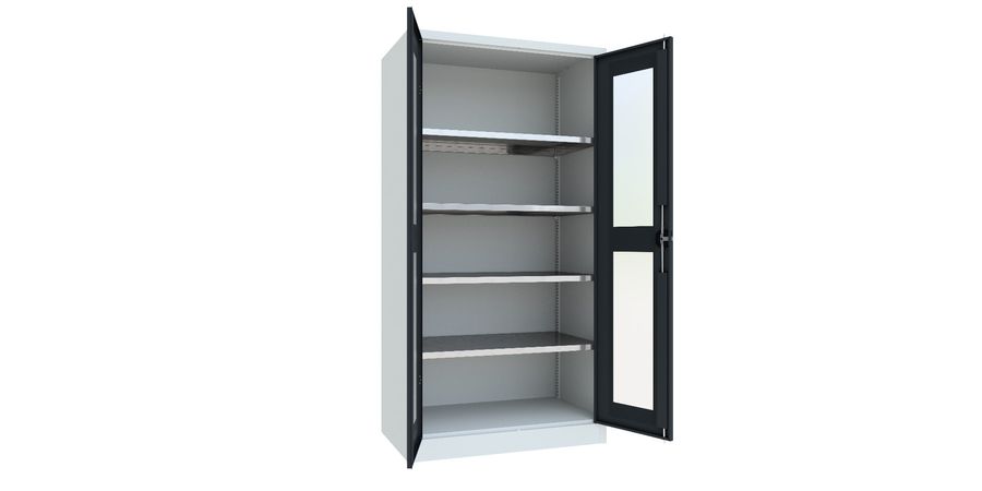 PAVOY Flügeltürschrank | mit Sichtfenstertüren | 195 x 100 x 60 | große Farbauswahl