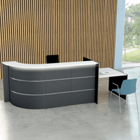 Winkeltheke Surround Up & Down (höhenverstellbar) mit Beratungsplatz anthrazit | 112 x 319 x 95 cm (HxBxT)