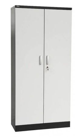 Aktenschrank | Stahlschrank mit Dekortüren 195x92x42 SCHWARZ/GRAU