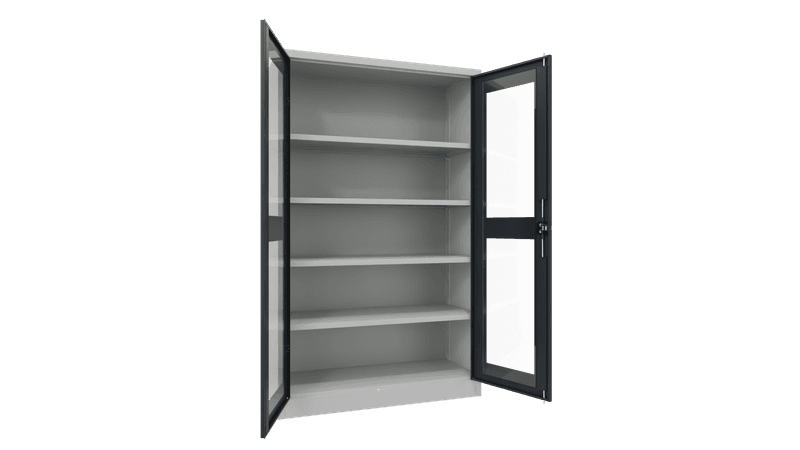 PAVOY Flügeltürschrank | mit Sichtfenstertüren | 195 x 120 x 50 | große Farbauswahl