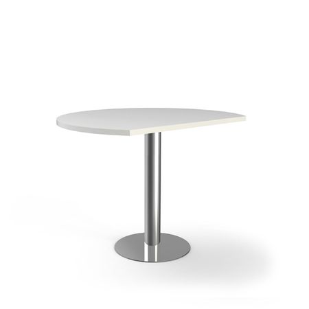 Chromeline Besprechungsansatztisch -gerundet | 100 cm | Weiß