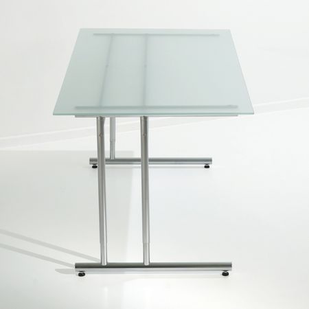 Glastisch Schreibtisch Bürotisch Arbeitstisch Sicherheitsglas höhenverstellbar