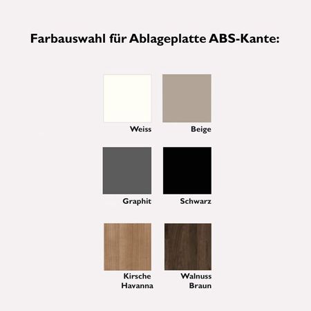 Empfangstheke Farbauswahl Ablageplatte ABS-Kante